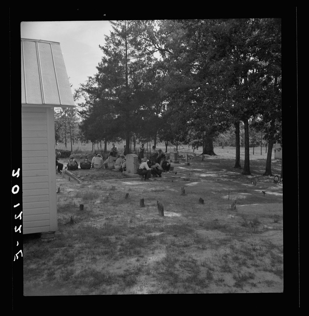 [Untitled photo, possibly related to: Tombstone in a red clay  cemetery. Person County, North Carolina]. Sourced from the…