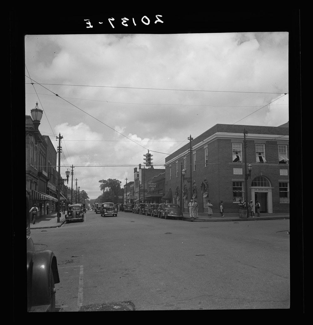 The main street, Fayeteville Street, of Siler City, North Carolina. Contrast with picture of same scene taken twenty five…