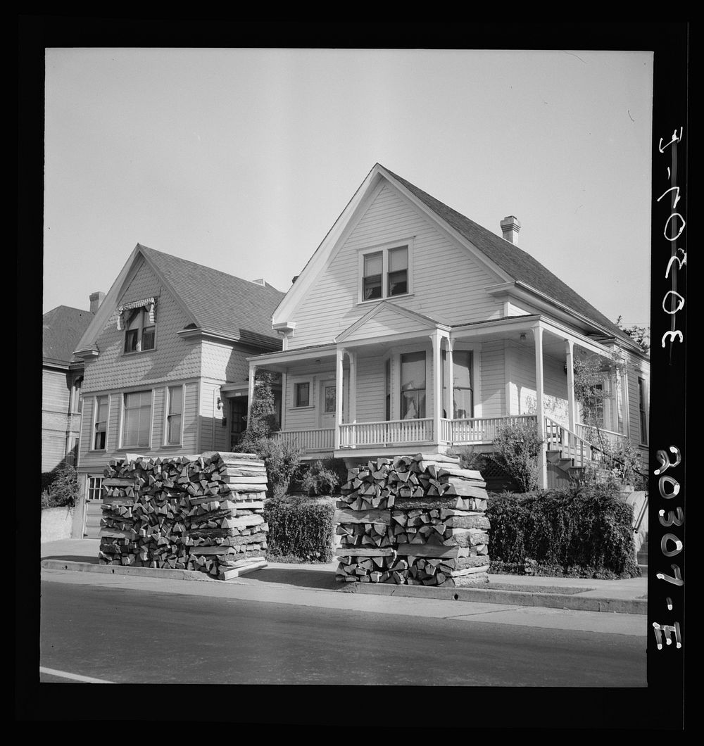 [Untitled photo, possibly related to: Woodpiles along the street are a characteristic of Portland, Oregon. Costs five…