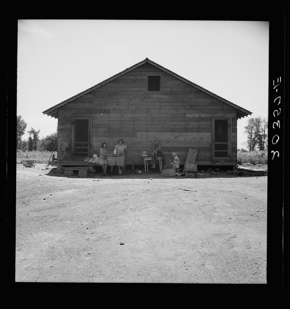 Home of family living in Sumac Park, shacktown community outside of Yakima, Washington. Father is ill and unable to work.…