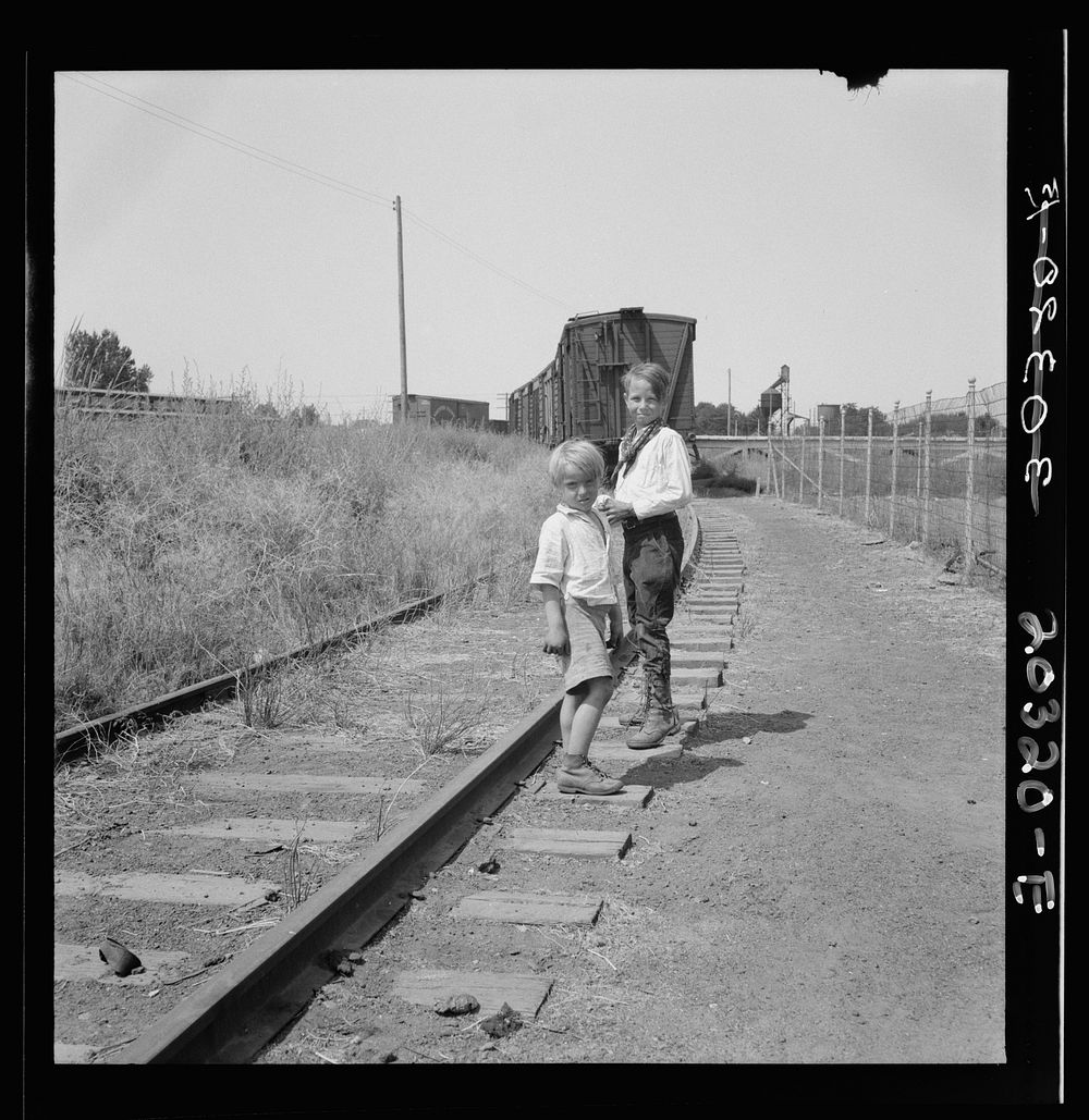 [Untitled photo, possibly related to: Family who traveled by freight train. Washington, Toppenish, Yakima Valley]. Sourced…