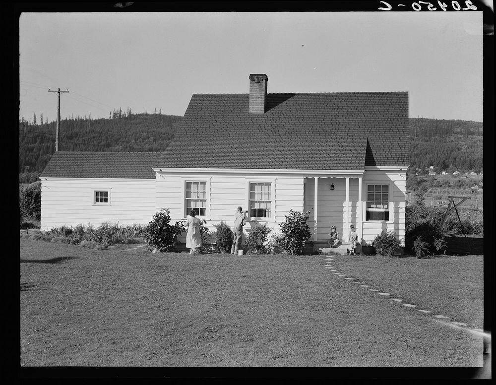 Washington. Cowlitz County. Longview home on Longview homestead project (Farm Security Administration). Sourced from the…