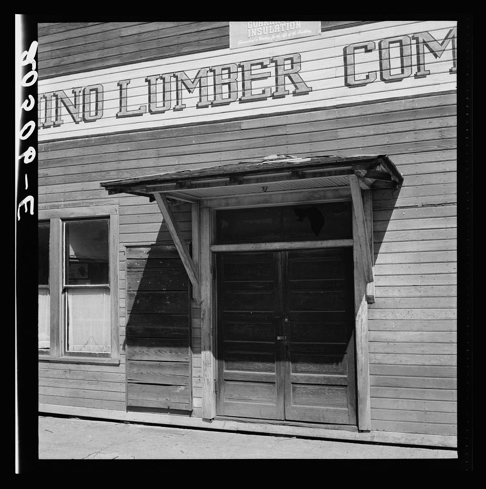 Washington, western, Thurston County, Tenino, Washington. Note that the door to the lumber office company is padlocked..…