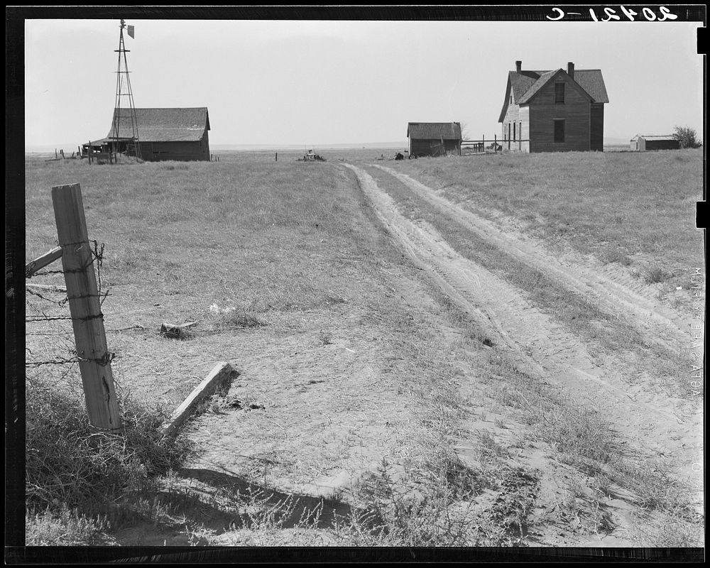 Washington, Grant County, one mile east of Quincy. Abandoned farmhouse in Columbia Basin. Sourced from the Library of…