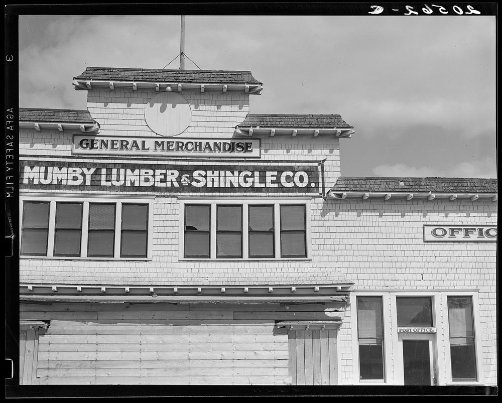 Untitled photo, possibly related to: Office and company store, which shut down when mill closed in 1938. Western Washington…