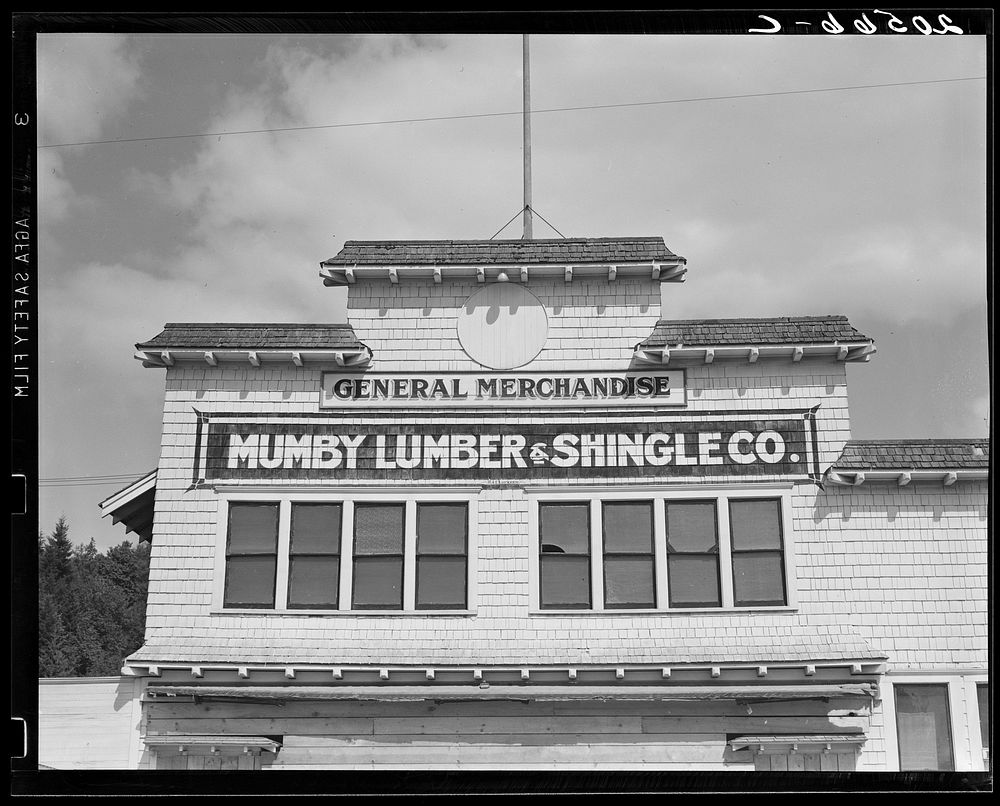 Untitled photo, possibly related to: Office and company store, which shut down when mill closed in 1938. Western Washington…