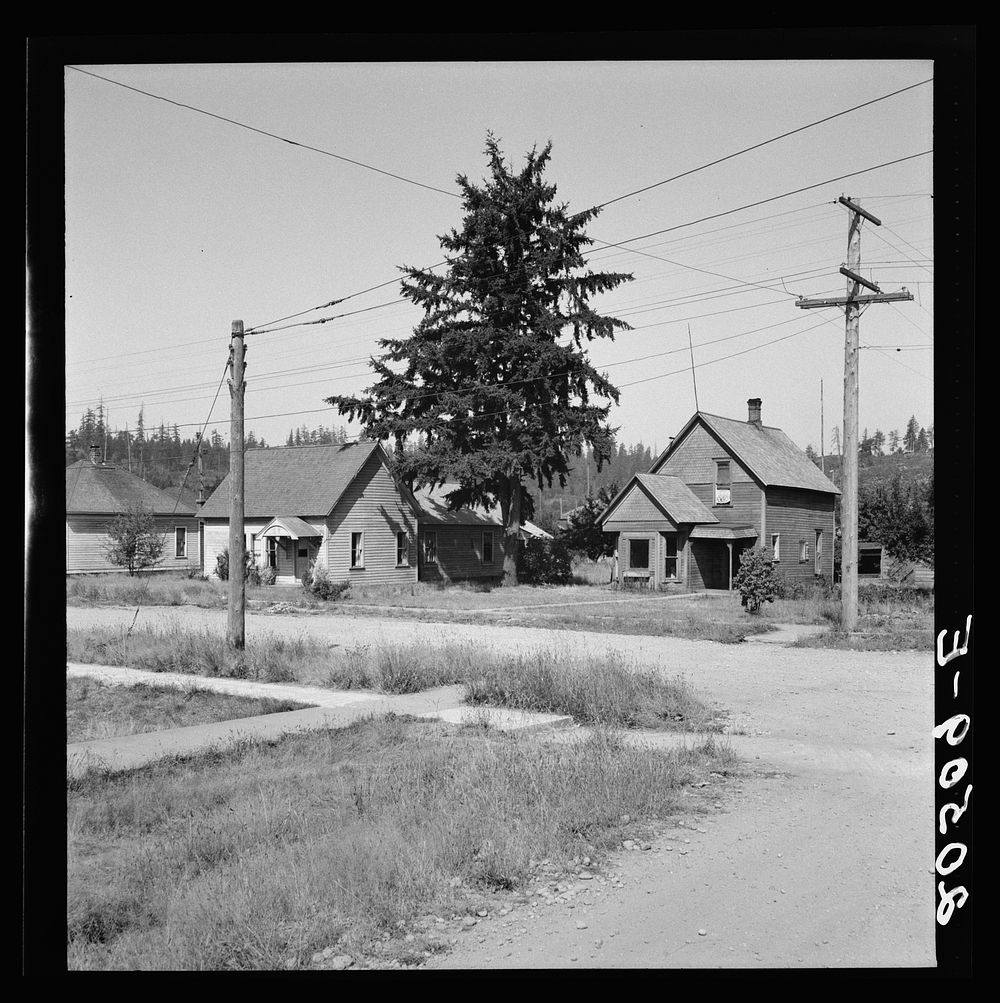 Western Washington, Thurston County, Tenino. Type of residence, one block off main street.. Sourced from the Library of…