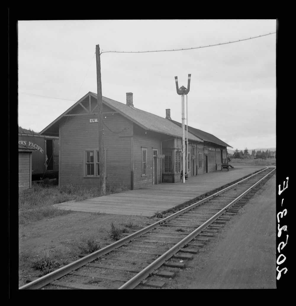 Untitled photo, possibly related to: Western Washington, Grays Harbor County, Elma. Railroad station of western Washington…