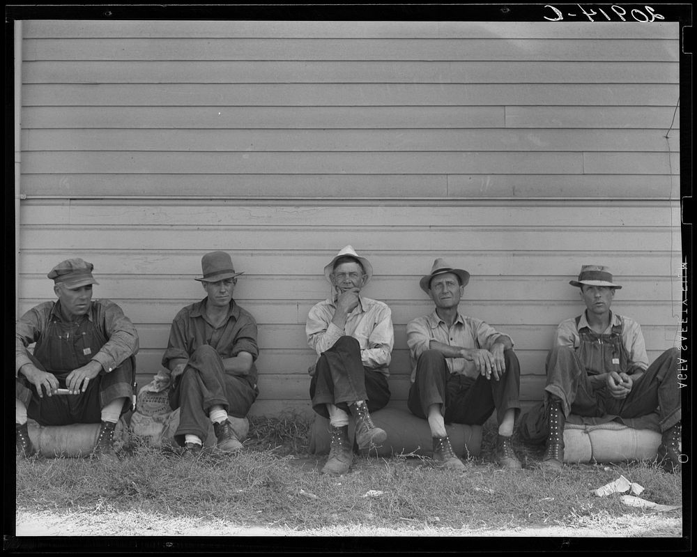 [Untitled photo, possibly related to: Bindle stiffs in town three weeks before opening of Klamath Basin potato harvest.…