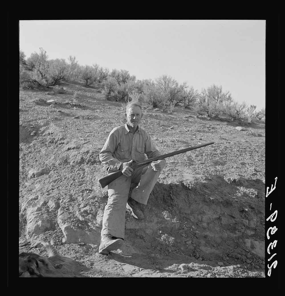 Sam Cates from Oklahoma, now establishing a little farm up Cow Hollow, with his great grandfather's gun, who brought it from…