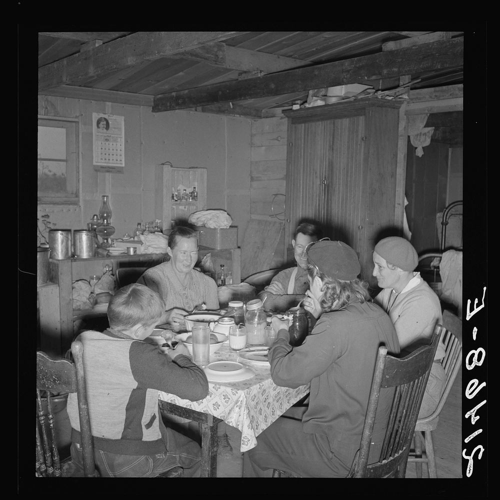 [Untitled photo, possibly related to: Mr. Wardlow says grace before dinner. Dead Ox Flat, Malheur County, Oregon]. Sourced…