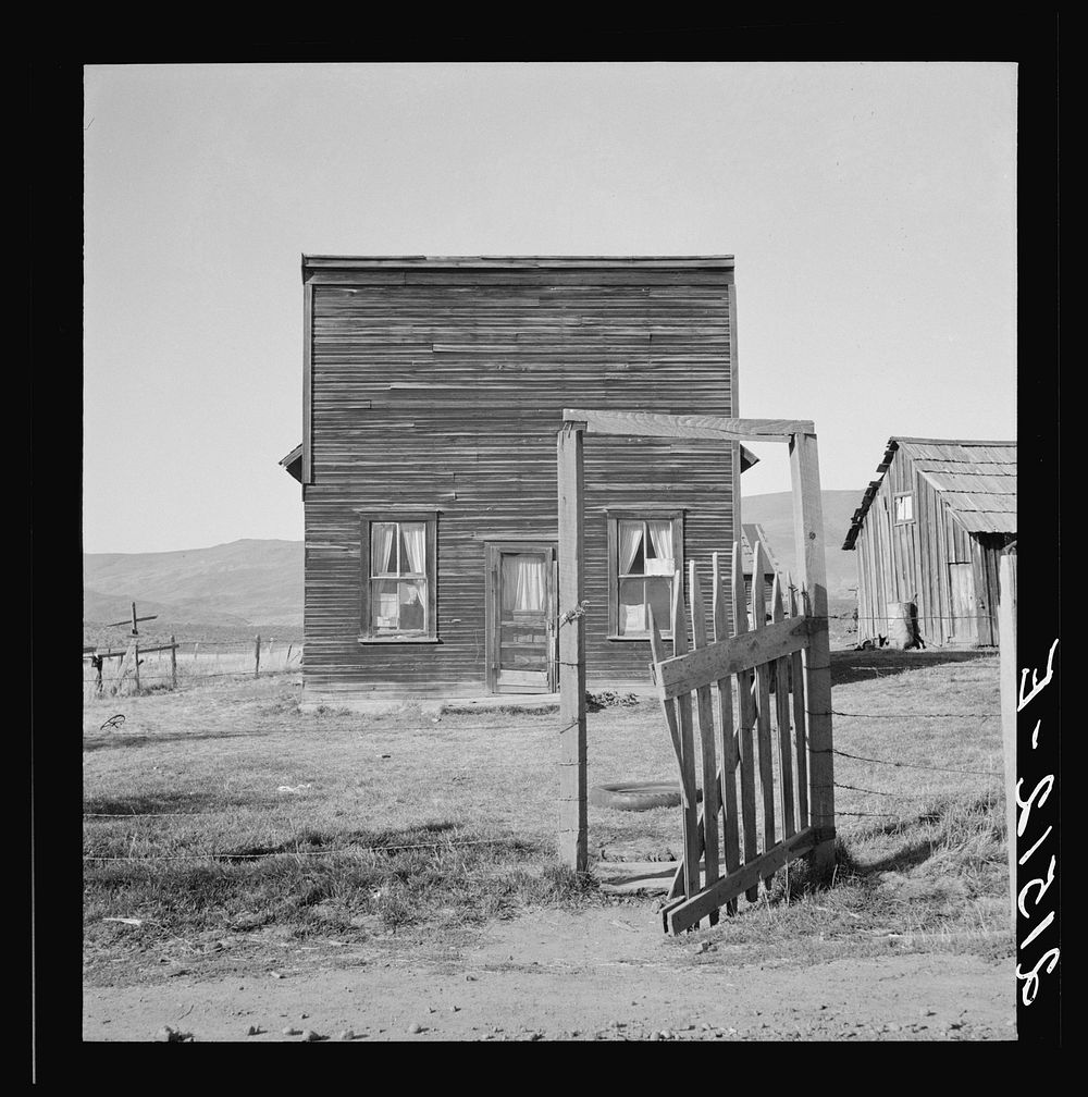 Farmer saloon and stagecoach tavern which is the temporary home of a member of the Ola self help sawmill co-op. Gem County…