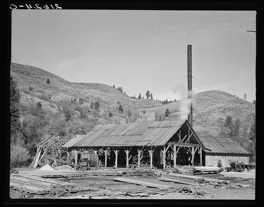 The sawmill. Ola self-help sawmill co-op. Gem County, Idaho. General caption 48. Sourced from the Library of Congress.
