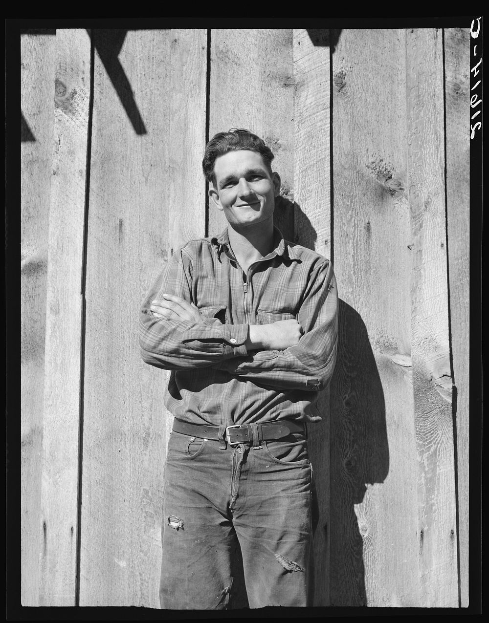 One of the thirty-six members of the Ola self-help sawmill co-op. Gem County, Idaho. General caption 48. Sourced from the…