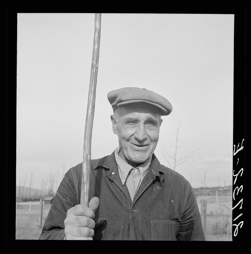 [Untitled photo, possibly related to: Early settler of the valley. He came in 1916. Priest River Valley, Bonner County…