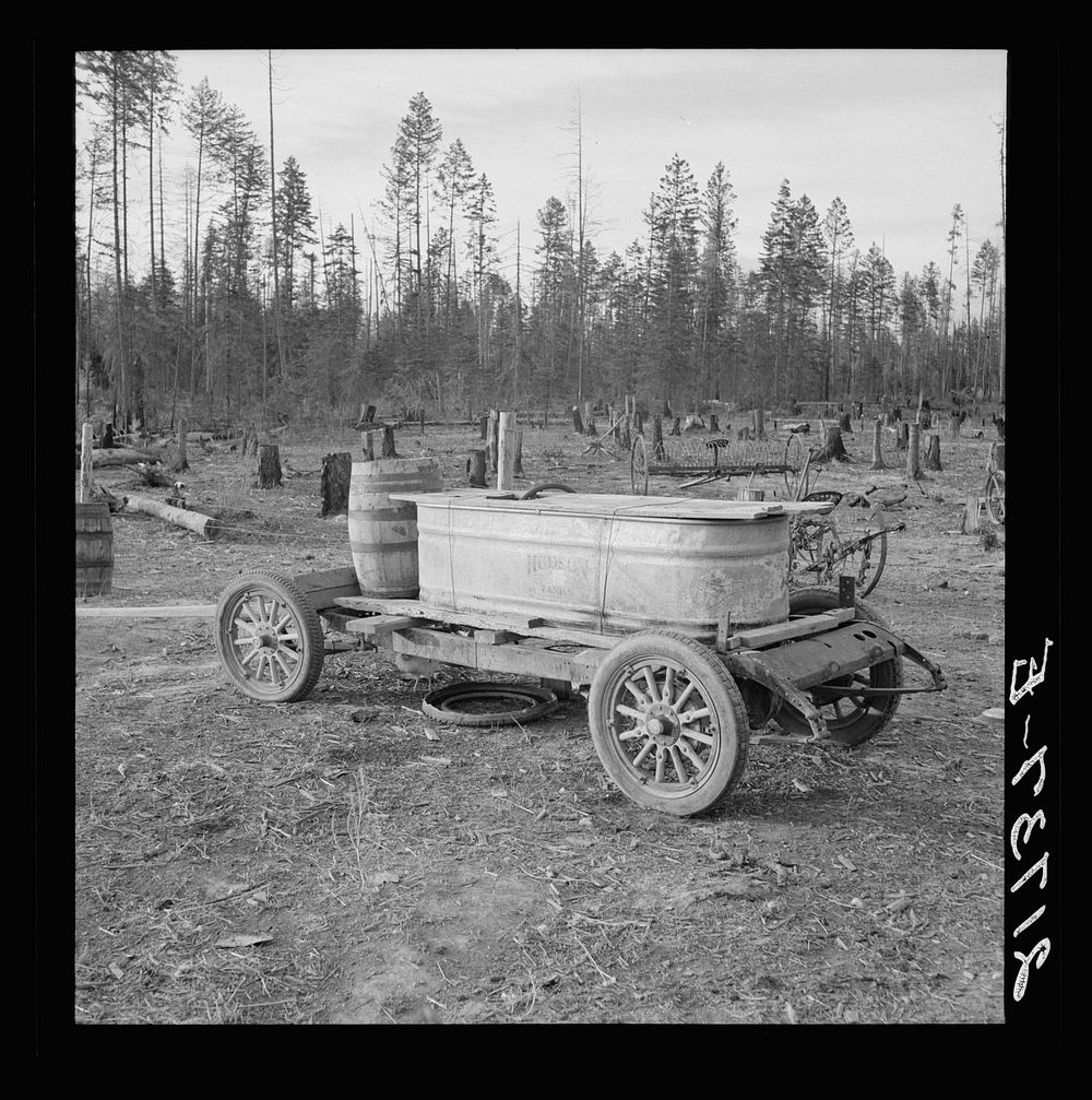 Improved water tank on stump ranch. Boundary County, Idaho. See general caption 53. Sourced from the Library of Congress.