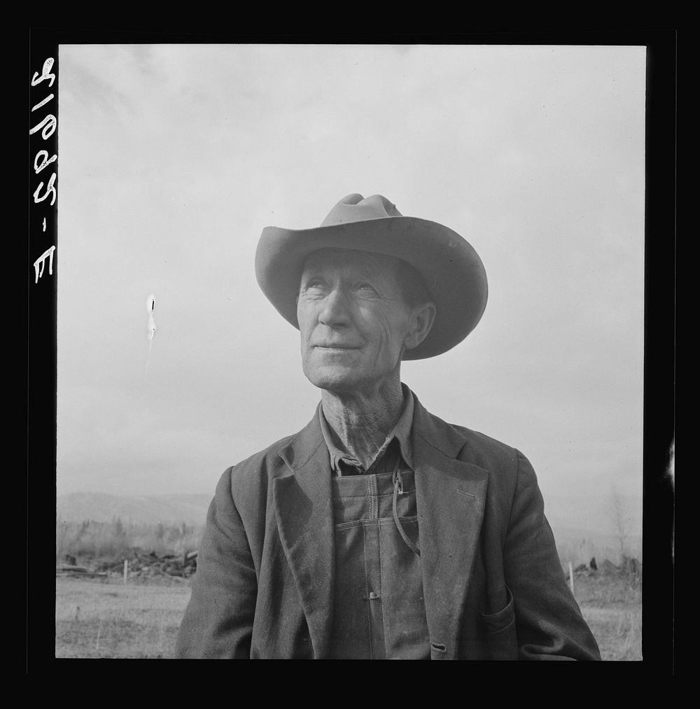 [Untitled photo, possibly related to: Farmer from Nebraska now developing eighty-acre stump farm. Bonner County, Idaho. See…