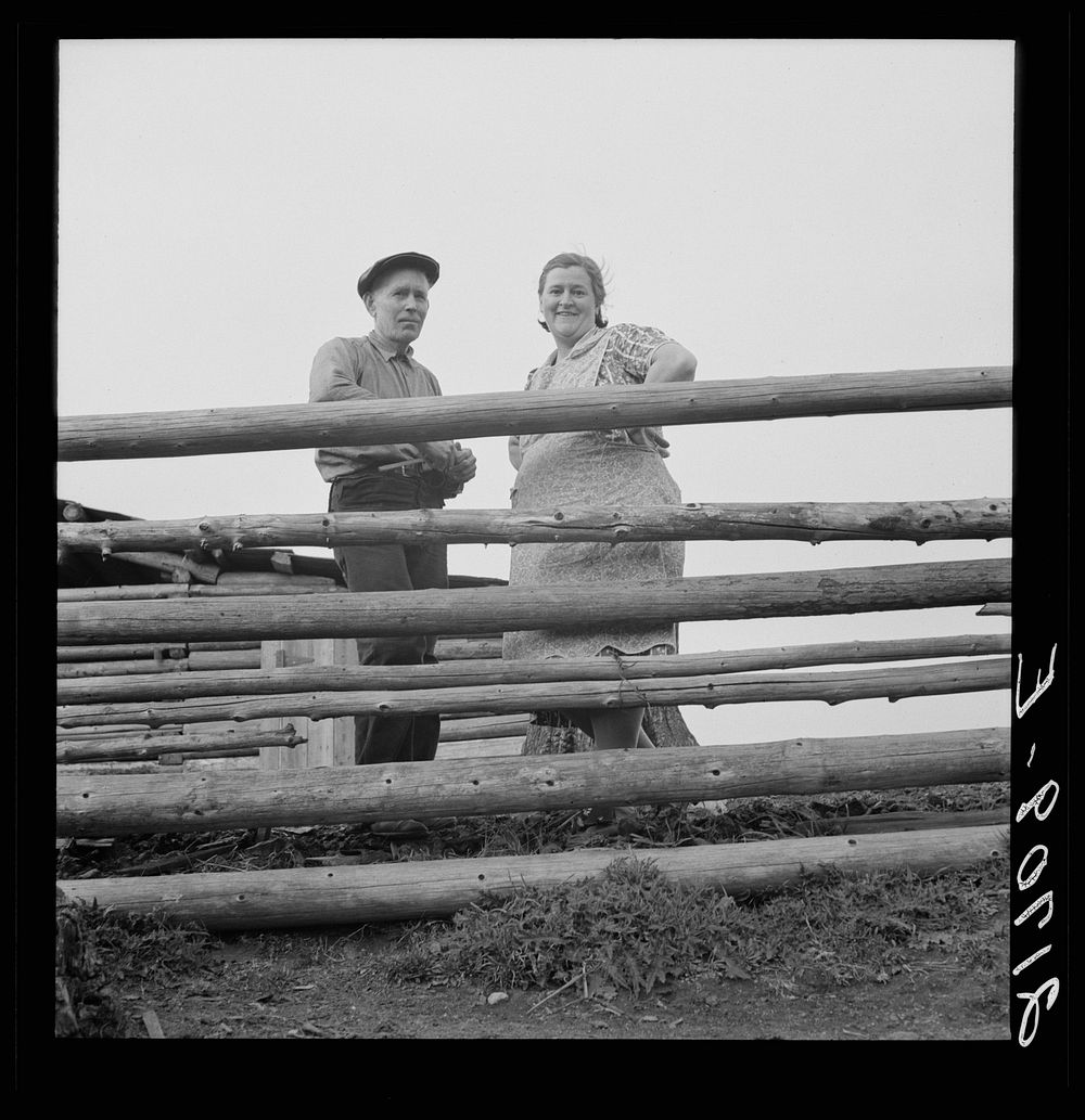 [Untitled photo, possibly related to: Farm family in the cut-over land. Priest River Valley, Bonner County, Idaho. The…