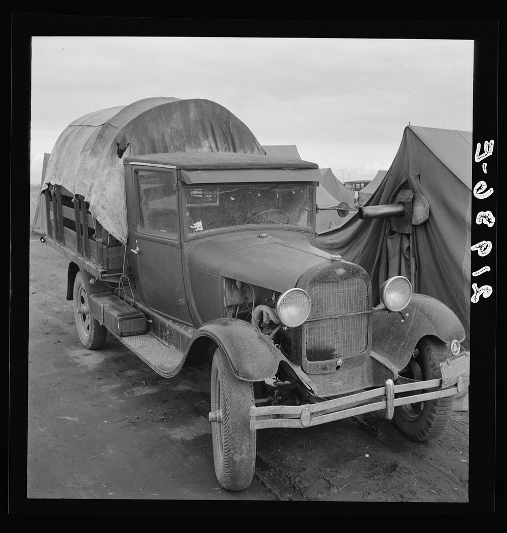[Untitled photo, possibly related to: Truck, baby parked on front seat. Merrill, Klamath County, Oregon, in FSA (Farm…