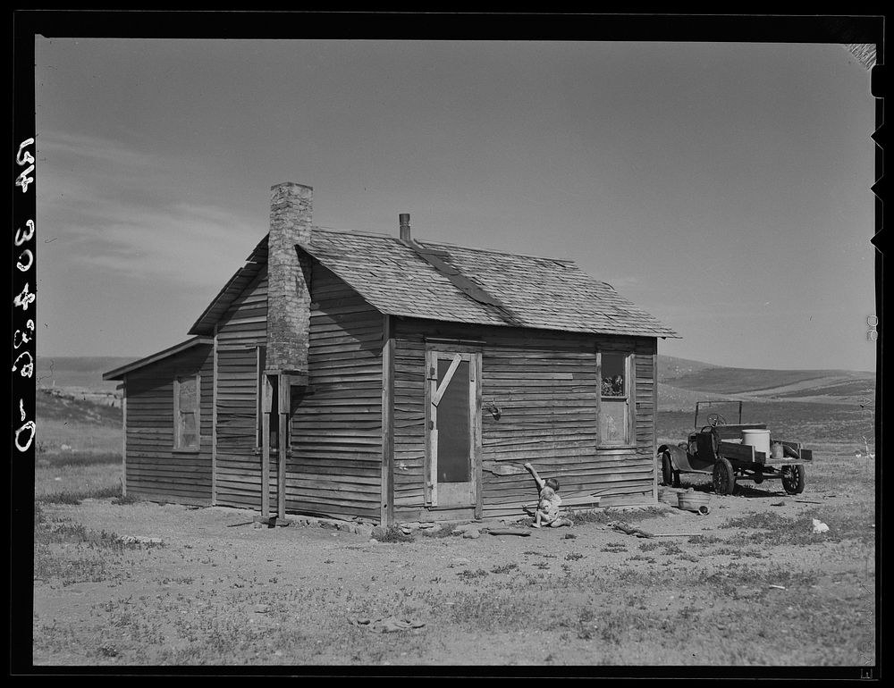 Farmhouse of Olaf Fugelburg. Williams County, North Dakota by Russell Lee
