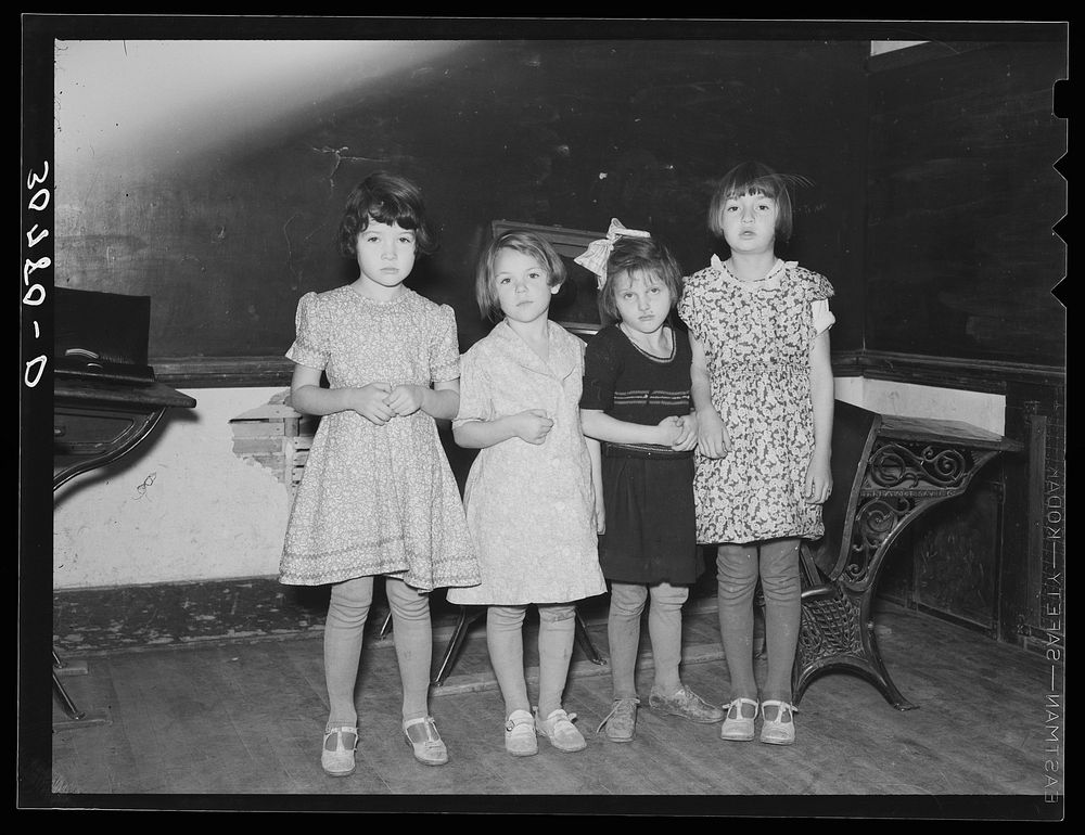 [Untitled photo, possibly related to: Rural schoolchildren and teacher. Williams County, North Dakota] by Russell Lee