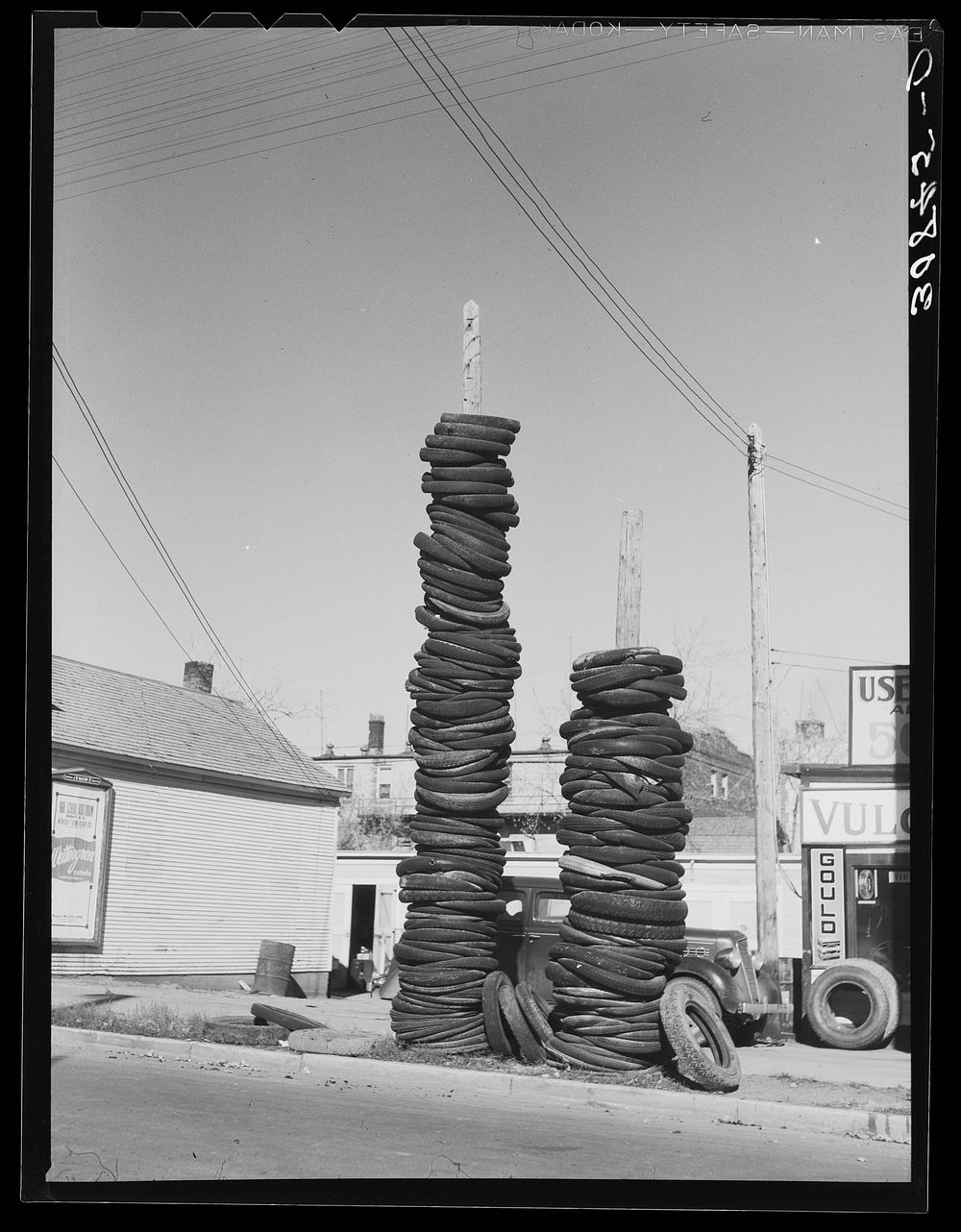 Used tires. Minot, North Dakota by Russell Lee