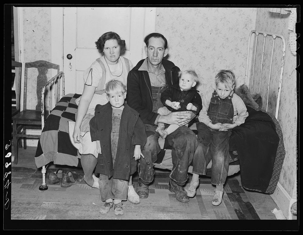 Carl Thorson and family. Crosby, North Dakota by Russell Lee