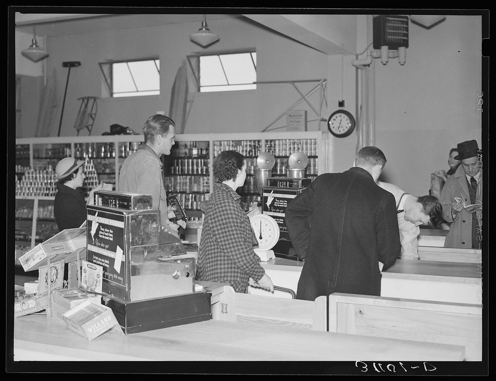 Interior of the store at Greenbelt, Maryland by Russell Lee