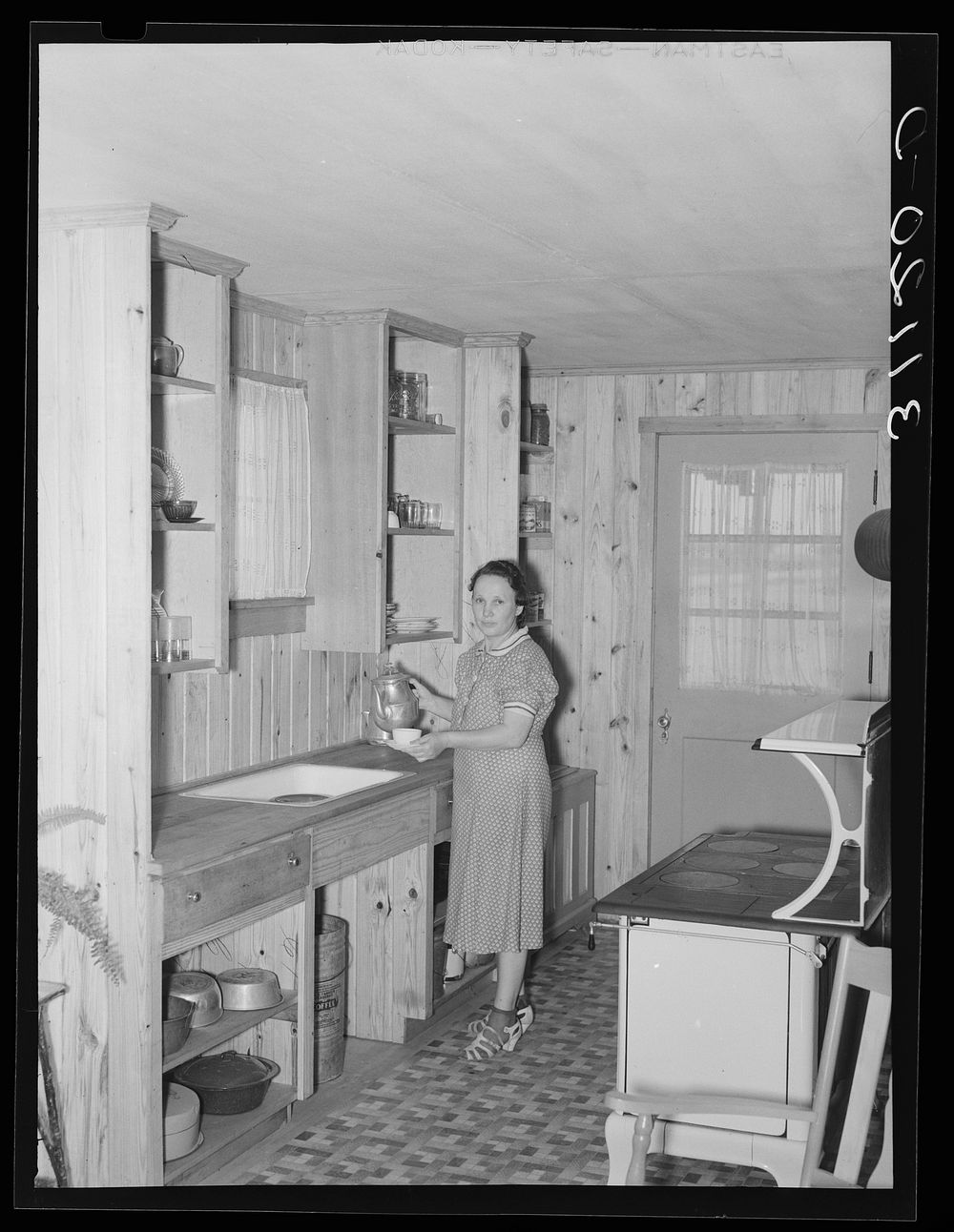 Southeast Missouri Farms. Kitchen of home of new farm unit. La Forge project, Missouri by Russell Lee