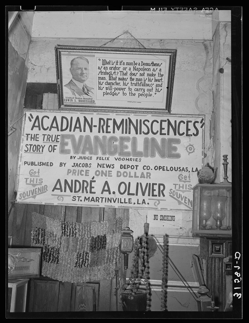 Interior of antique store and Evangeline Museum. Saint Martinville, Louisiana by Russell Lee