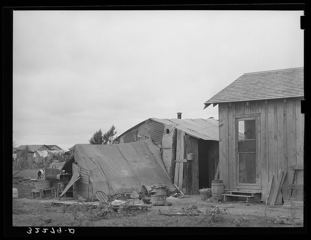 Mexican housing. Robstown, Texas by Russell Lee