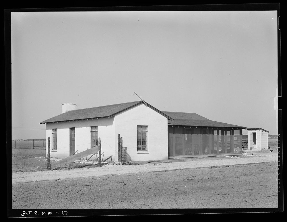 House of pioneer Mr. Ernest Milton. El Indio, Texas by Russell Lee