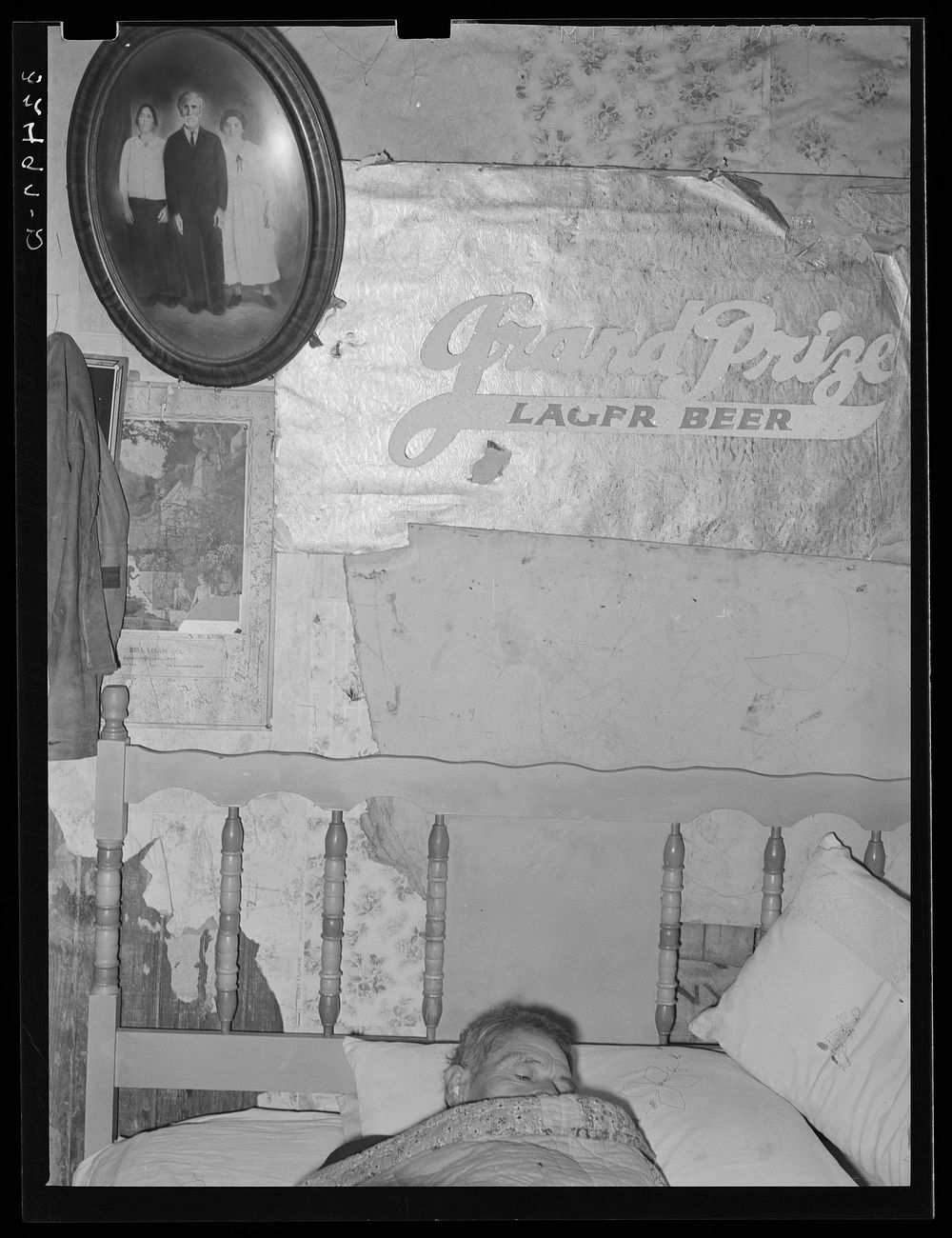 Mexican man sick in bed. San Antonio, Texas by Russell Lee