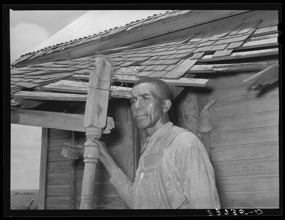 Tenant farmer of absentee owner. Muskogee County, Oklahoma by Russell Lee