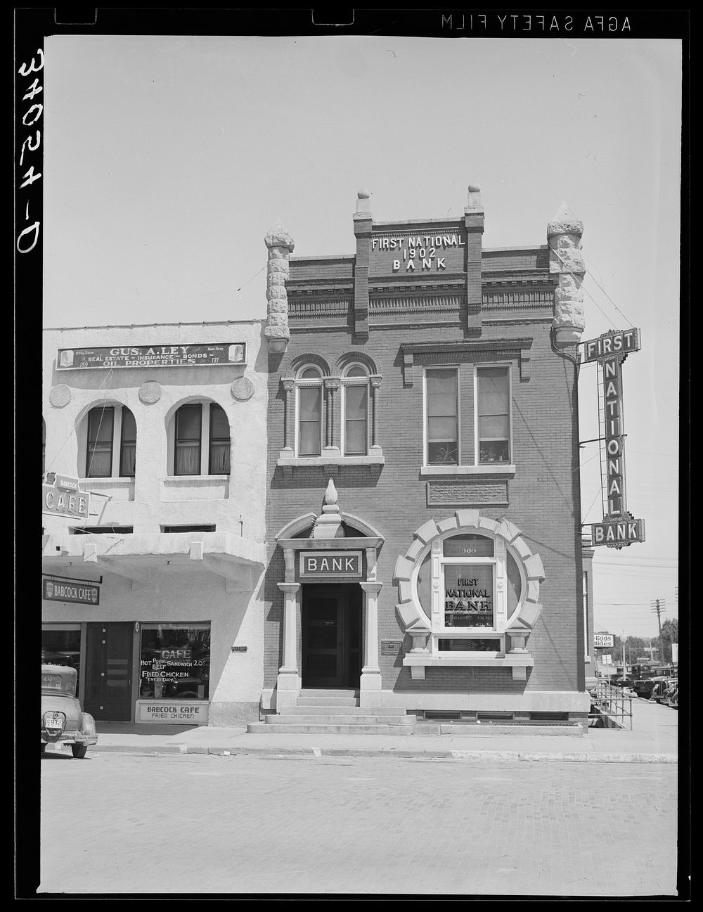 Bank. Perry, Oklahoma by Russell Lee