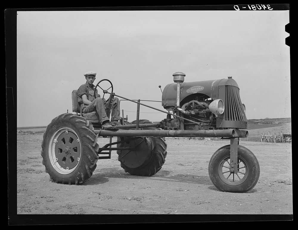 Tractor bought by FSA (Farm Security Administration) loan to German-Russian family in Sheridan County, Kansas. Mr.…