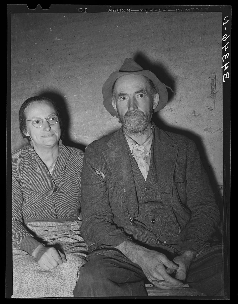 FSA (Farm Security Administration) client and his wife. Near Bradford, Vermont, Orange County by Russell Lee