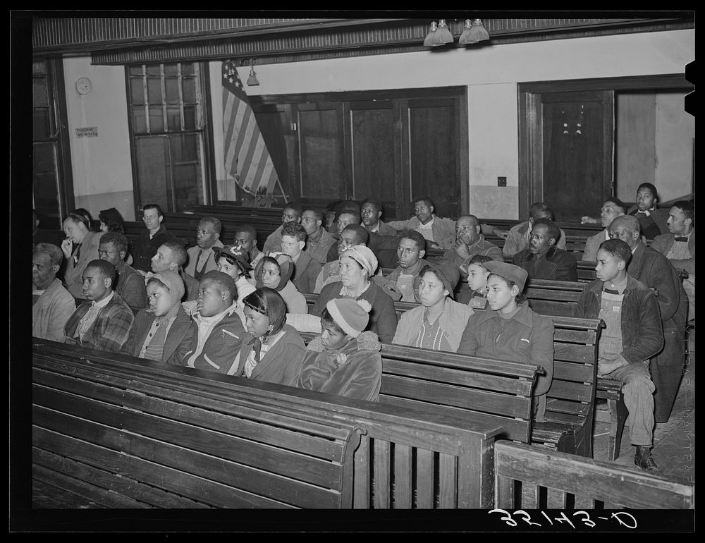 Meeting of UCAPAWA (United Cannery, Agricultural, Packing, and Allied Workers of America) in Bristow, Oklahoma by Russell Lee