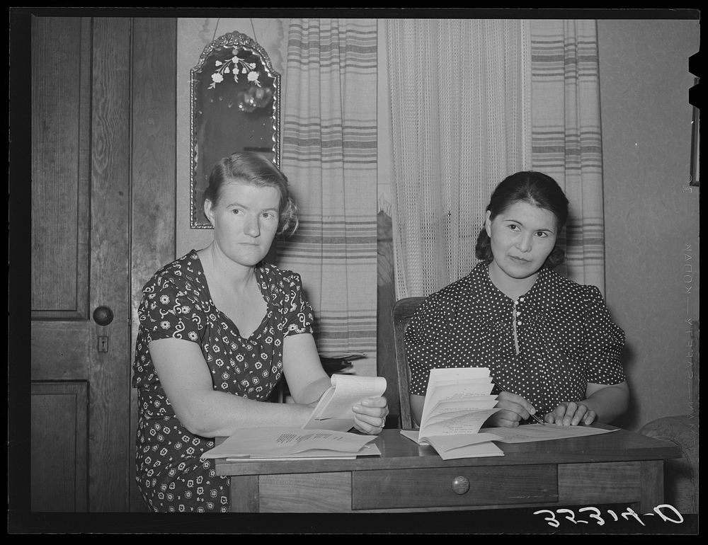 President and secretary of home demonstration club. McIntosh County, Oklahoma by Russell Lee