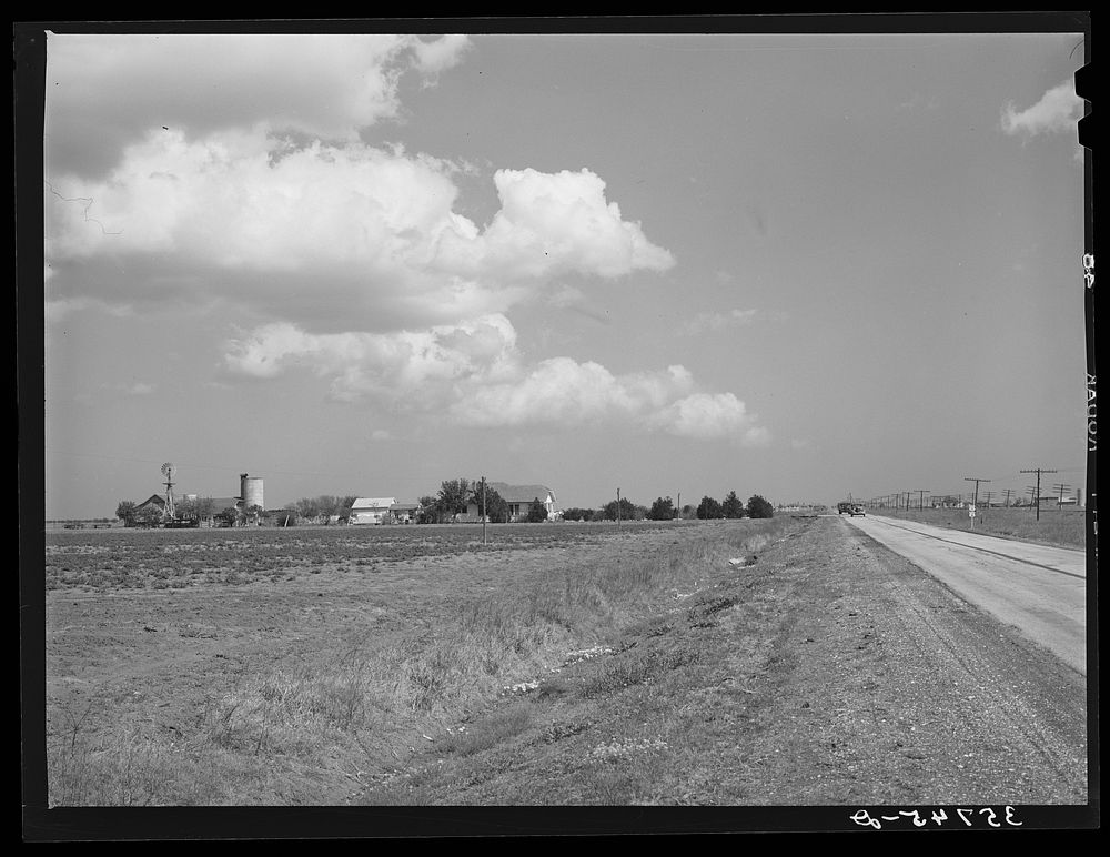 Farmstead along main highway in coastal plains of Texas. San Patricio County, Texas by Russell Lee
