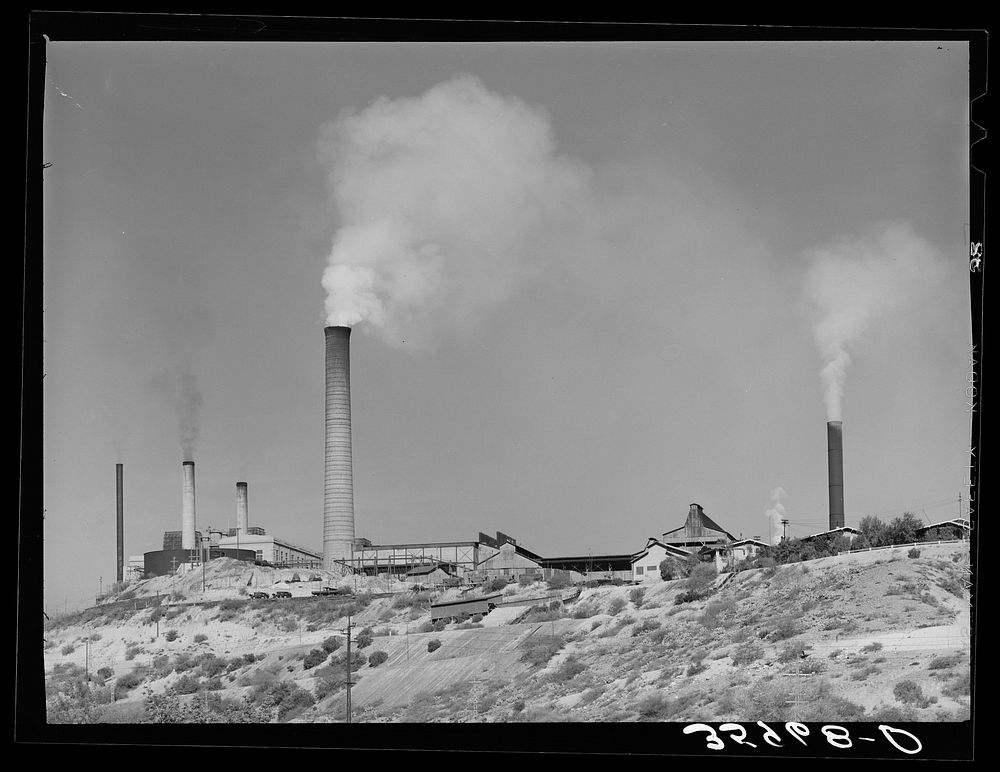 Copper smelter. Miami, Arizona by Russell Lee
