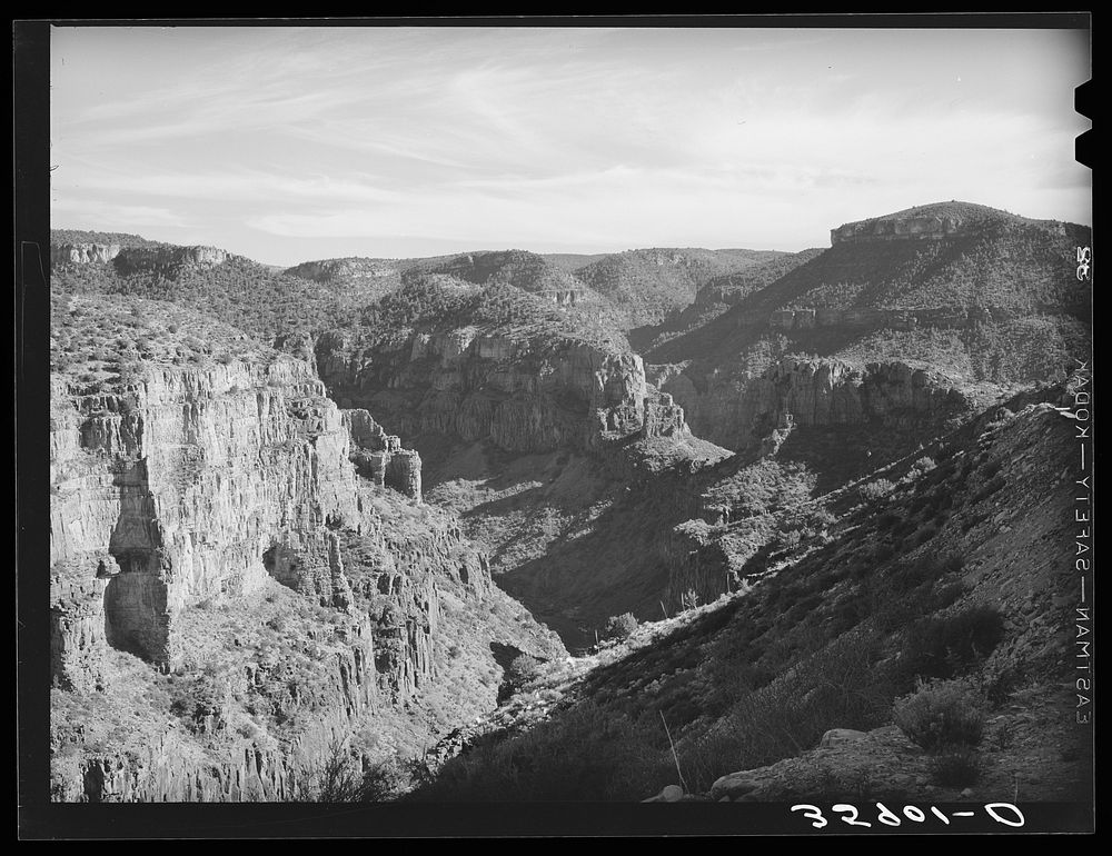 Black River Canyon at Beckers Butte. Gila County, Arizona by Russell Lee