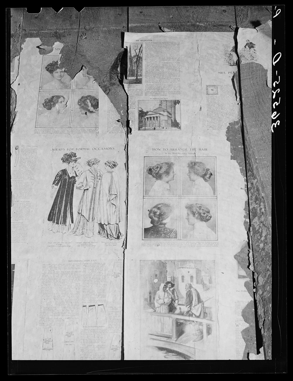 Page from the Delineator, about 1914, pasted on wall of abandoned residence in the ghost town. Georgetown, New Mexico by…