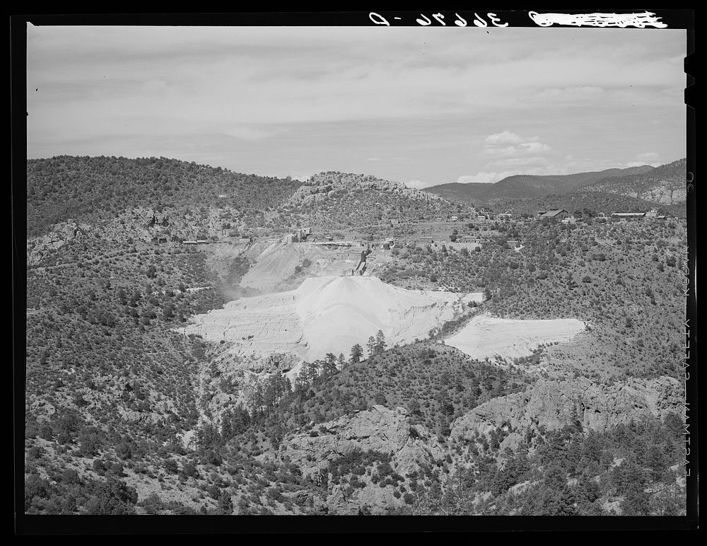 Gold mill and tailings. Mogollon, New Mexico by Russell Lee
