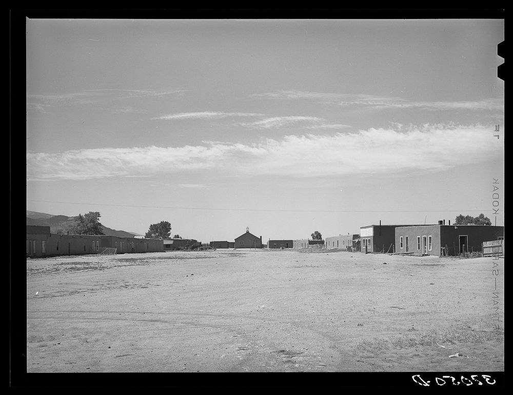 [Untitled photo, possibly related to: Houses on the main square. Garcia, Colorado] by Russell Lee