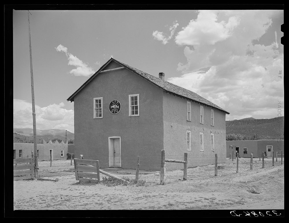 Lodge building. Costilla, New Mexico by Russell Lee