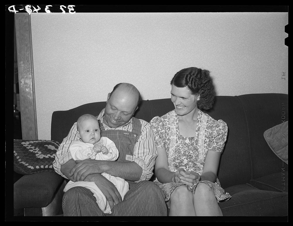 President of FSA (Farm Security Administration) cooperative project with his wife and child. Box Elder County, Utah by…