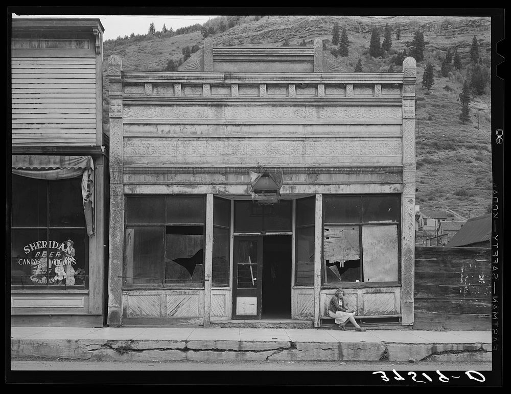 Delapidated buildings at Telluride, Colorado by Russell Lee
