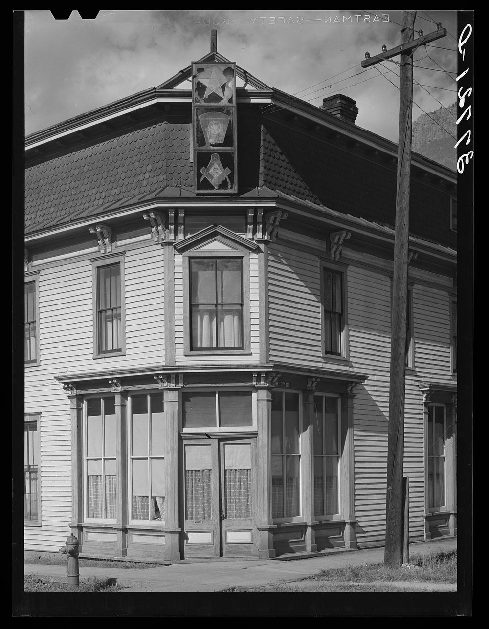 Entrance to rooming house and lodge hall, Silverton, Colorado. There are always many rooming and boarding houses in mining…