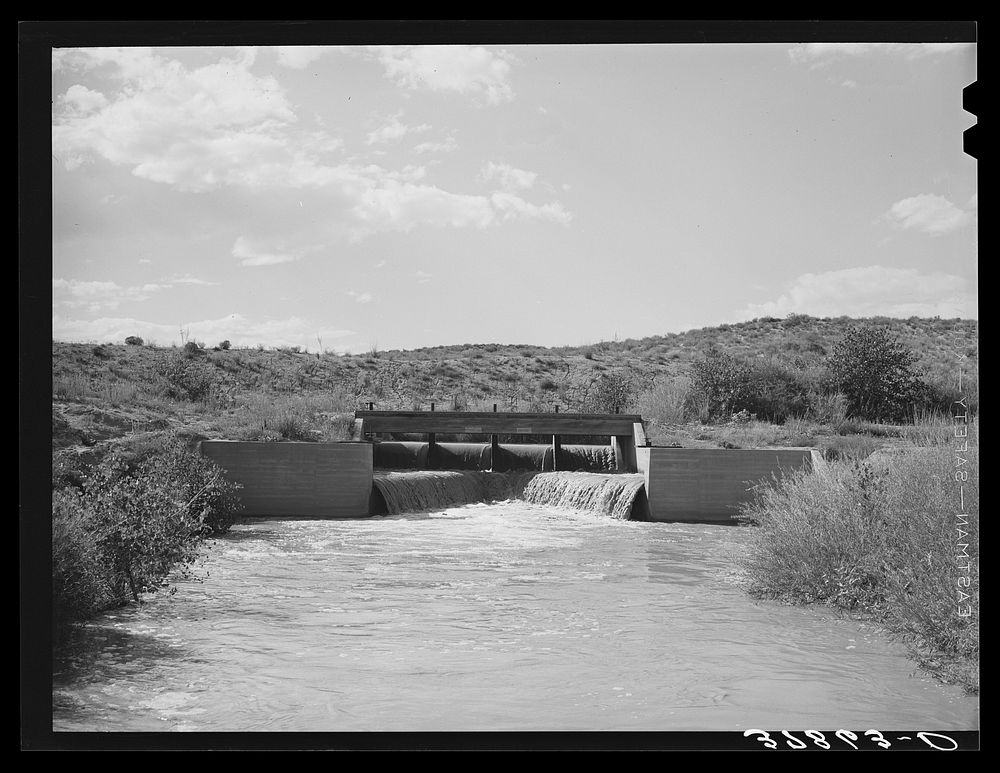 One of main irrigation canals. Bernadillo County, New Mexico by Russell Lee